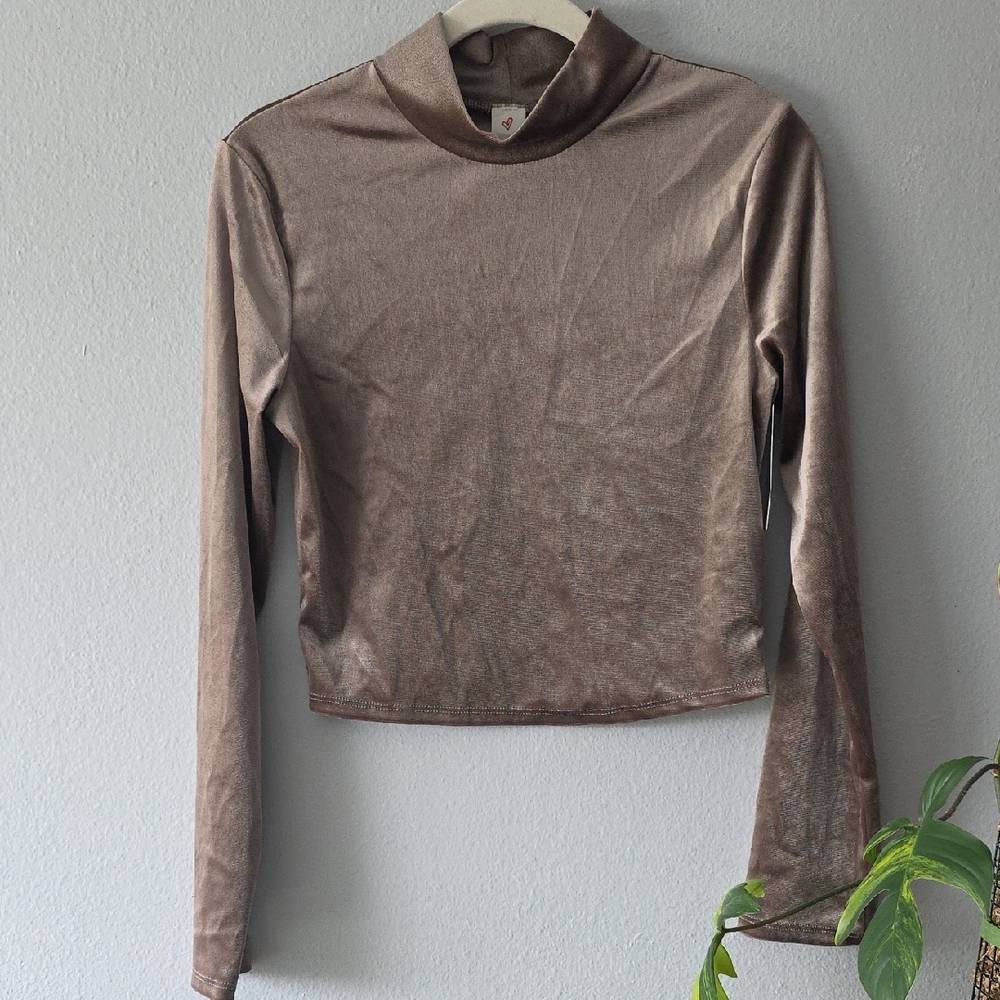 Elegant Metallic Long Sleeve Top